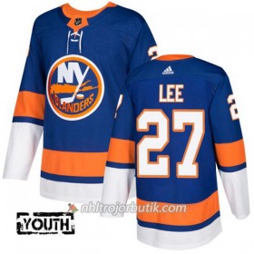 Barn Ishockey New York Islanders Tröja Anders Lee 27 Adidas 2017-2018 Blå Authentic